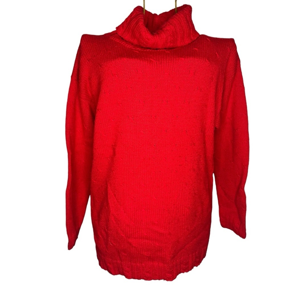Karen Scott Red Knit Turtleneck Christmas Sweater - Women’s Size Medium